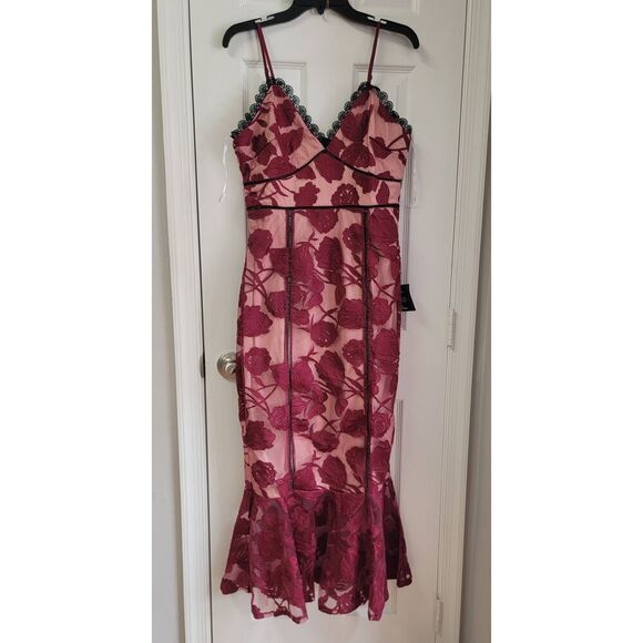 Lulus Alluring Dream Floral Mesh Lace Dress NWT L - Picture 3 of 11